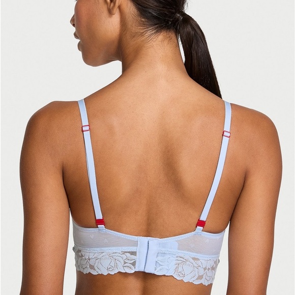 Victoria’s Secret baby blue Heart Bloom Lace Curvy Bralette size Curvy XL bra - Picture 3 of 10